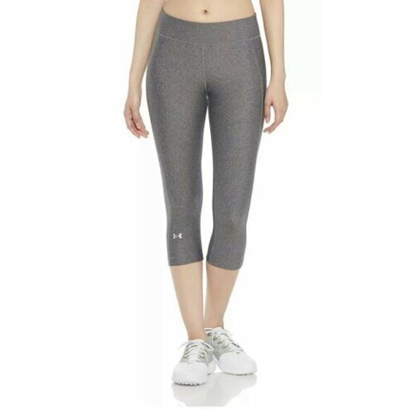 Under Armour Women's HeatGear Pull-On Capri Legging Stretch Charcoal XS, $35 NWT - Picture 1 of 6